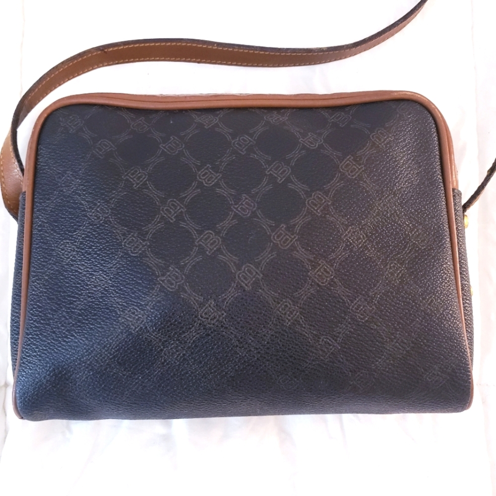 Vintage BALLY Monogram Crossbody Camera Bag & Matching Wallet Set - Brown/Black - Picture 3 of 16